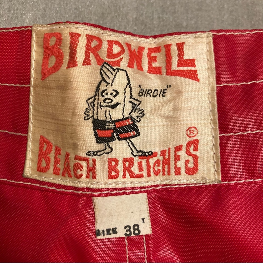 Red, vintage Birdwell Beach Britches